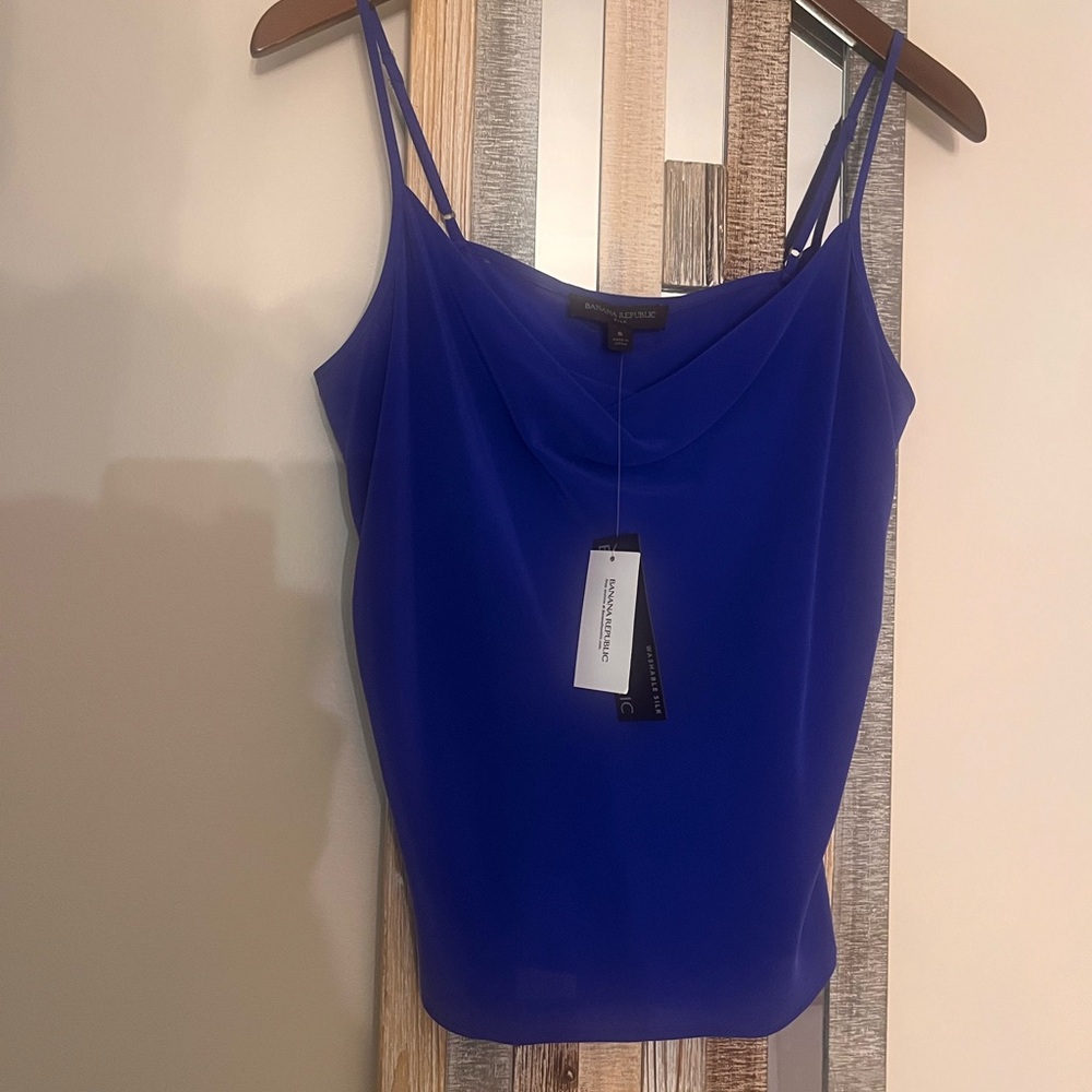 Blue Sleeveless Top Banana Republic silk